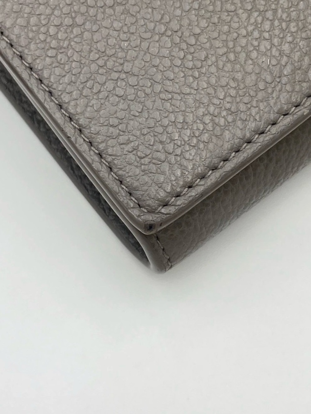 Auth Saint Laurent YSL Logo Cassandra Leather Gray Long Wallet With box& dustbag - Picture 8 of 14